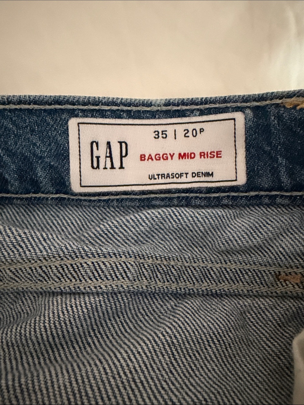 GAP Baggy Mid Rise Jeans - Light Blue Denim